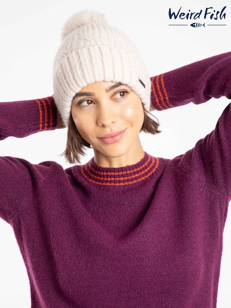 Weird Fish Cream Blagdon Sparkle Bobble Hat (G68219) | 130 QAR