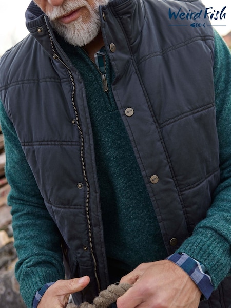 Weird Fish Blue Dover Wadded Gilet (G68227) | €133