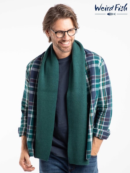 Weird Fish Green Stornoway Ribbed Scarf (G68253) | €37