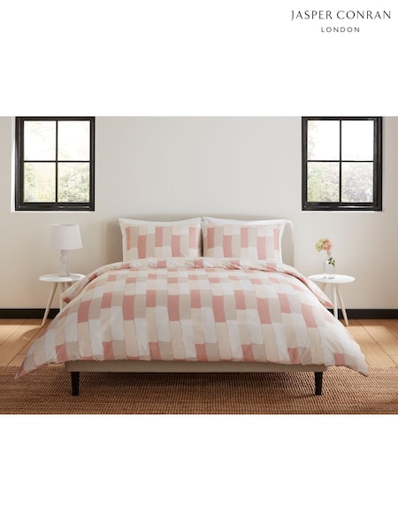 Jasper Conran London Pink or White JC Print 300TC Brick Dvt Bed Set (G68280) | R$ 1.135 - R$ 1.580