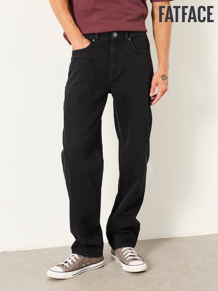 Black - Regular Fatface Tapered Fit Jeans