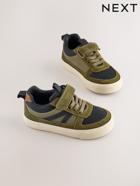 Green - Touch Fastening Elastic Lace Trainers