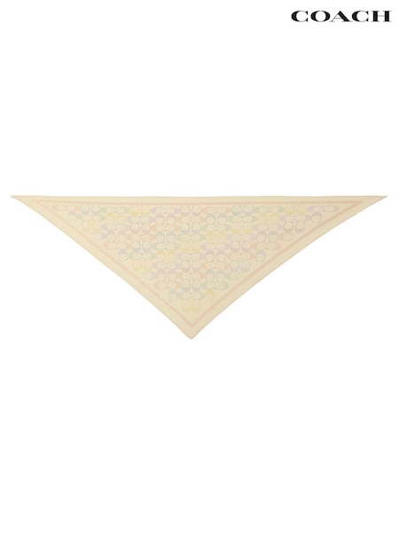 COACH Rainbow Signature C Printed Silk Triangle Scarve (G68377) | kr1 178