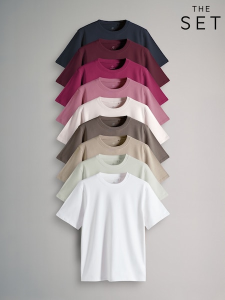 The Set Neutral/Pink 10 Pack Essential Short Sleeve T-Shirts Multi (G68545) | kr471
