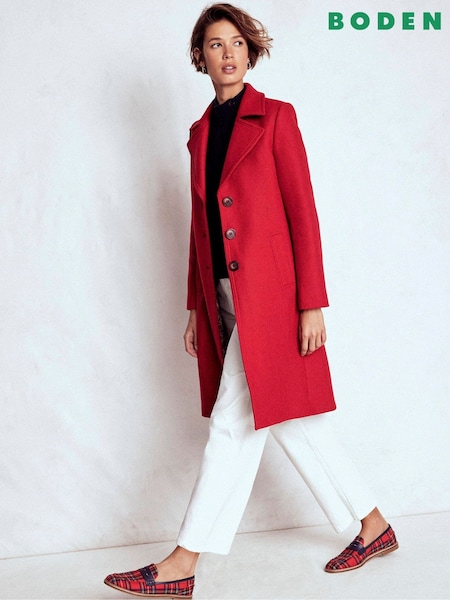Boden Red Newport Wool Coat (G68600) | €369
