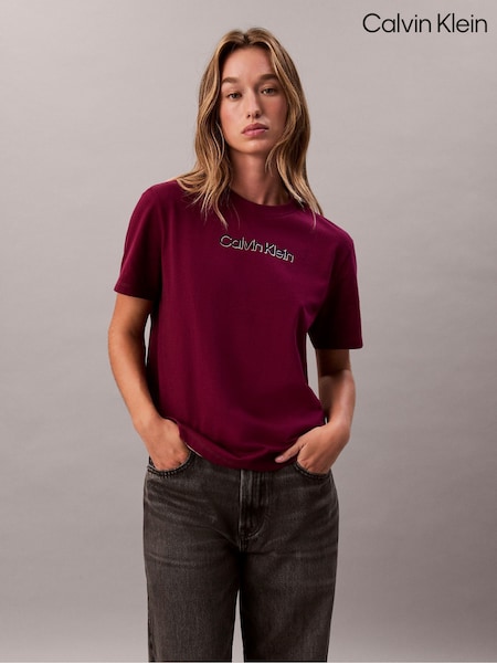 Calvin Klein Red Short Sleeve Classic Foil Calvin Klein T-Shirt (G68650) | R$ 345