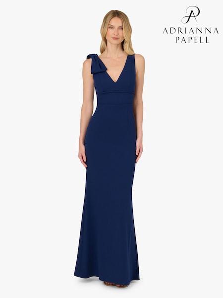 Adrianna Papell Blue Mermaid Crepe Dress (G68652) | €295