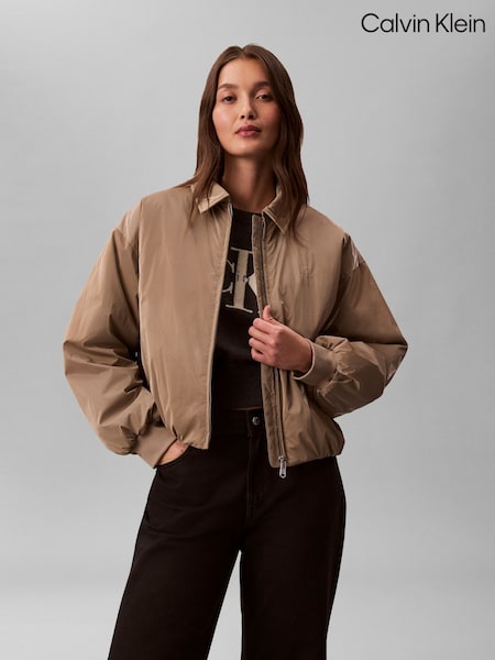 Calvin Klein Nude Shine Relaxed Bomber Jacket (G68656) | €256