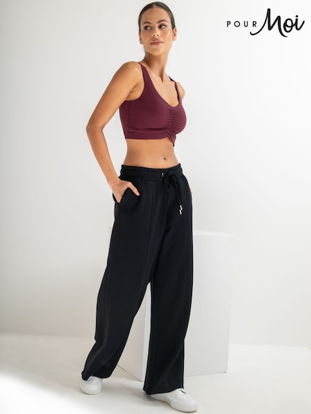 Pour Moi Black The Softest Off Duty Wide Leg Joggers (G68776) | R$ 445