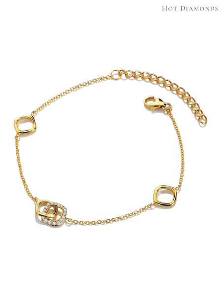 Hot Diamonds Gold Tone HD X GE Connected Bracelet (G68857) | 702 QAR