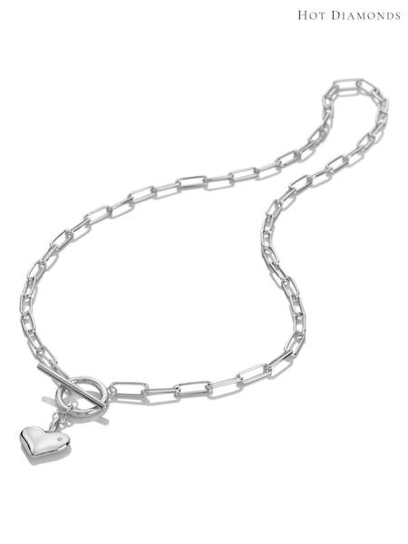 Hot Diamonds Sterling Silver Linked Heart Necklace (G68866) | 1,450 QAR