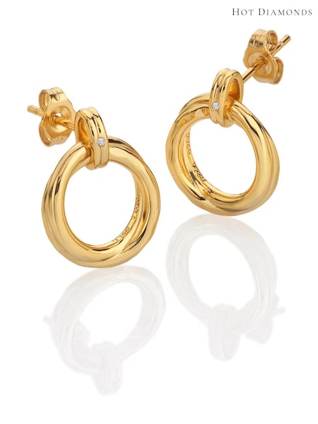 Hot Diamonds Gold Tone HD X GE Aura Stud Earrings (G68877) | 494 QAR