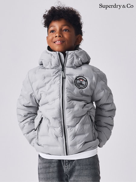 Grå - Superdry Shower Resistant Heat Seal Padded Coat