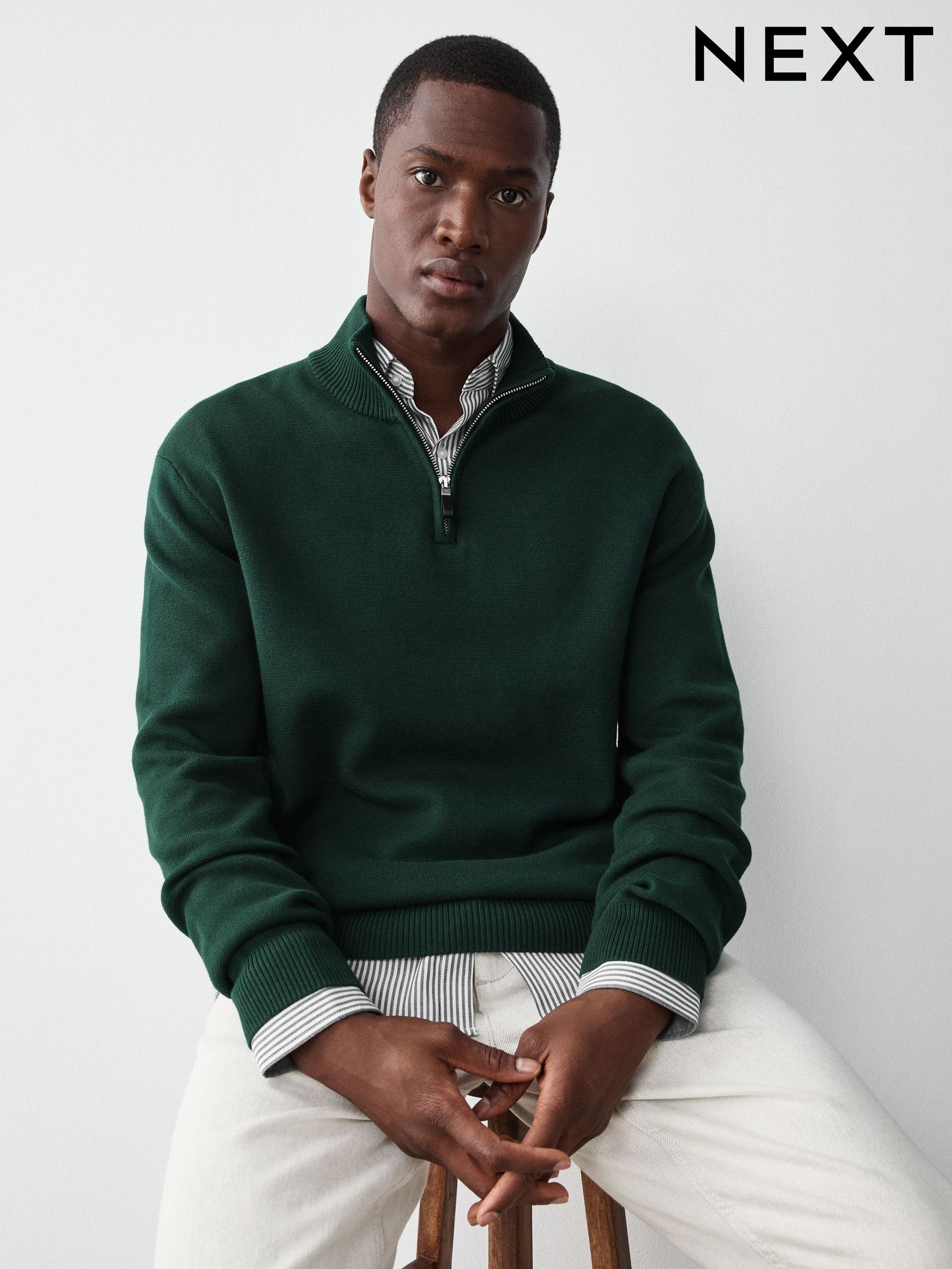 Zip Neck Jumpers | Mens Casual & Sports Zip Neck Jumpers | Next
