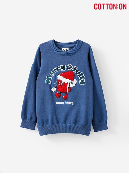 Cotton On Blue Knit Crew Neck Jumper (G69201) | €40