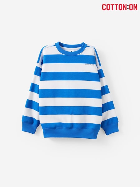 Cotton On Blue Sammy Oversized Crew Top (G69207) | €24