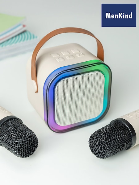 MenKind White RED5 Mini Vibrant Lights With Wireless Mics Karaoke Set (G69344) | €27