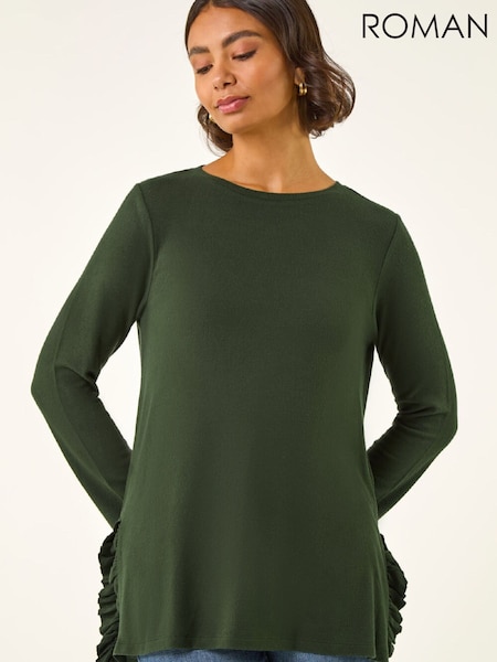 zelena Haze - Roman Soft Touch Side Ruffle Top (G69380) | € 47