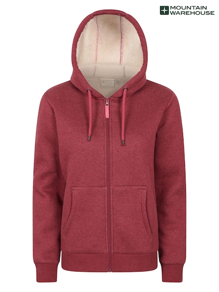 Mountain Warehouse Orange Dalton Womens Sherpa Lined Hoodie (G69636) | €73