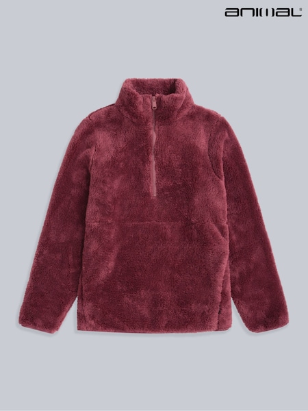 Animal Pink Teddy Half Zip Fleece (G69705) | AED204