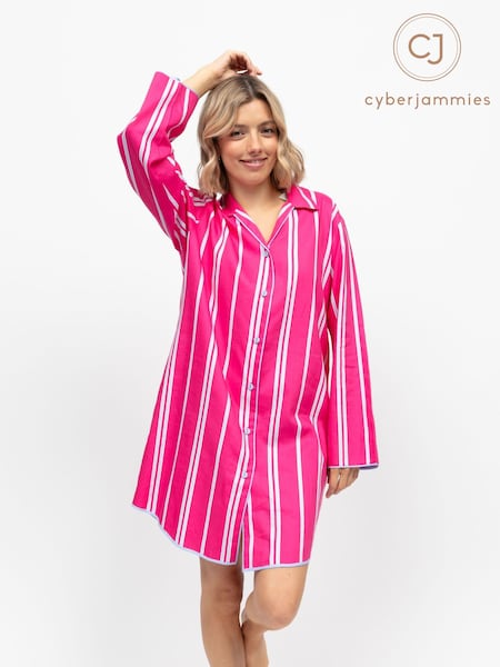 Cyberjammies Pink Stripe Print L/Slv Nightshirt (G69726) | €45