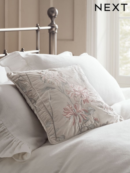 43x43 Antoinette Embroidered Floral Cushion