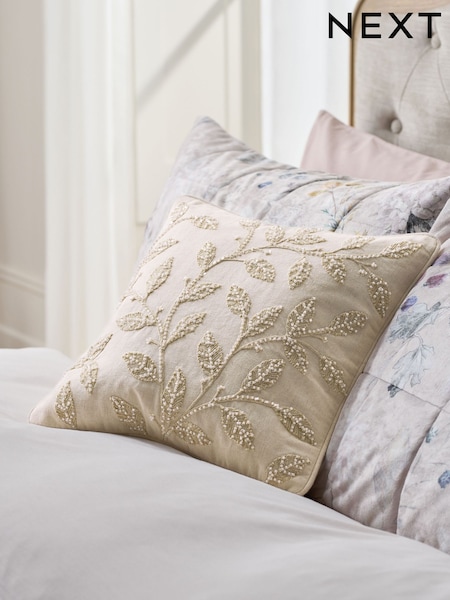 Embellished Leaf 35 X 35cm Cushion