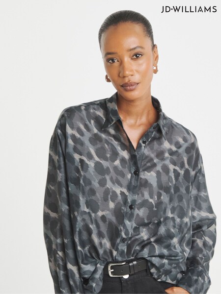 JD Williams Grey Oversized Voile Shirt (G69843) | 166 QAR