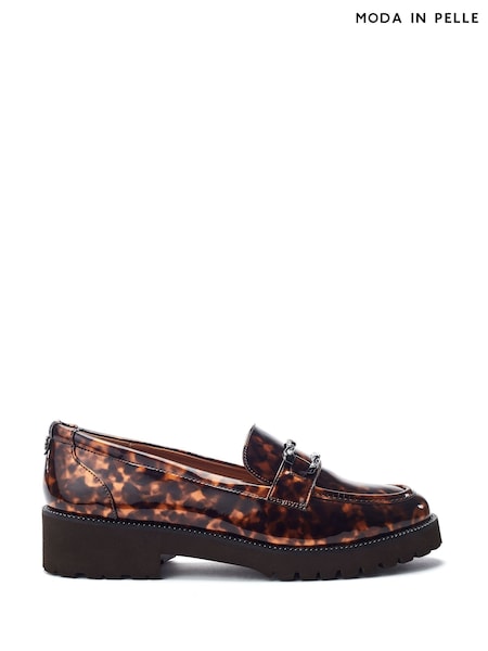 Brun - Moda in Pelle Egoma Snaffle Trim Chunky Loafer Shoes (G69854) | kr1 241