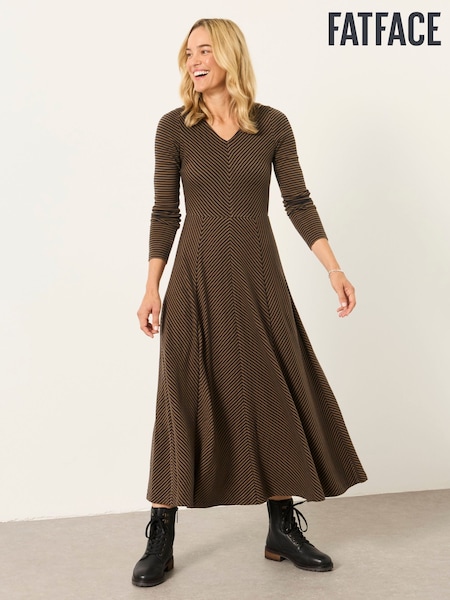 Navy Stripe - Fatface Midaxi Jersey Dress