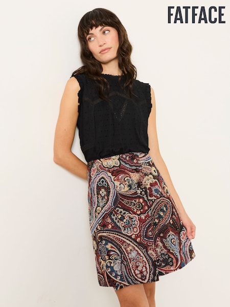 Dark Purple - Fatface Jacquard Skirt