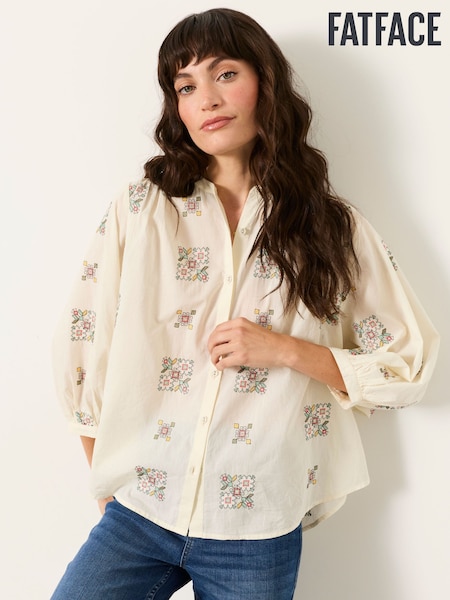 Ivory Embroidered - Fatface Blouse
