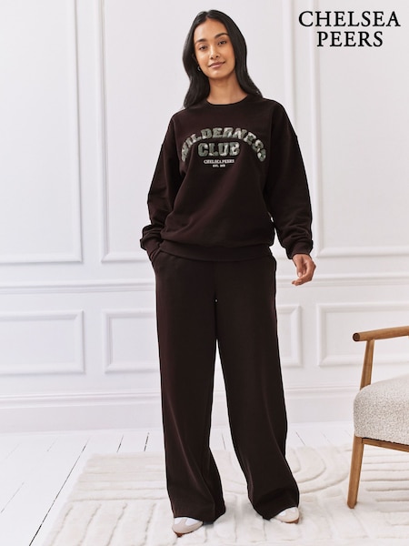 Chelsea Peers Brown Cotton Joggers (G70593) | R$ 395