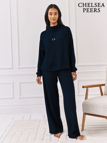 Chelsea Peers Blue Ribbed Knit Joggers (G70596) | R$ 395