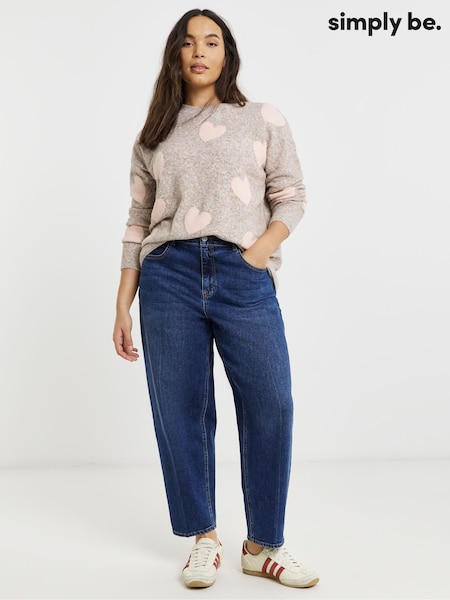 Simply Be Nude Heart Print Jumper (G70598) | AED198