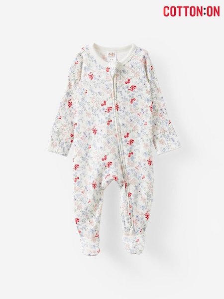 Cotton On Cream Pointelle Zip Romper (G70830) | €22
