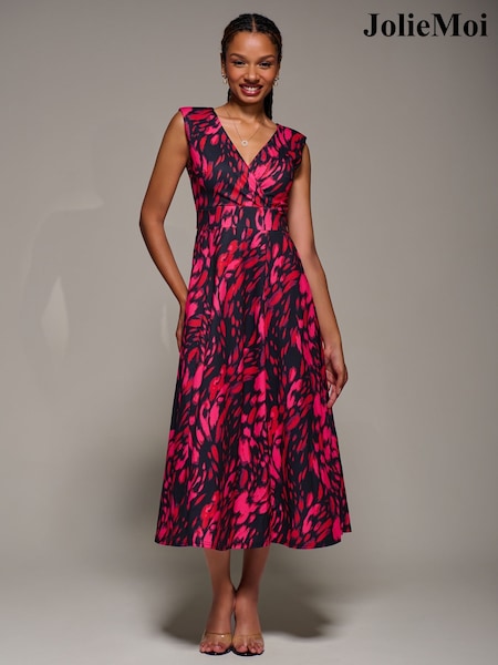 Negro - Jolie Moi V-Neck Fit & Flare Scuba Midaxi Dress (G70848) | 120 €