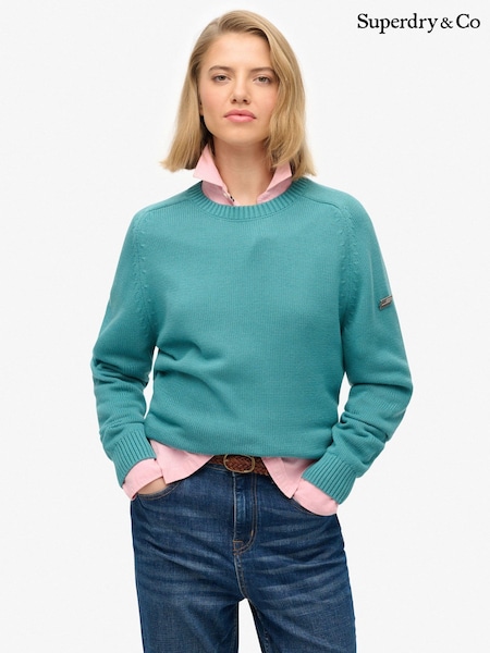 Superdry Green Slouchy Knitted Crew Jumper (G70850) | R$ 445
