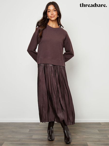 Threadbare 2-In-1 Relaxed Ribbed Sweatshirt Midi Dress (G70858) | 76 €