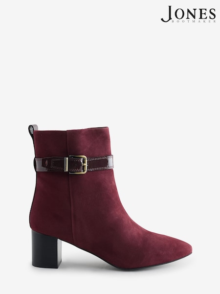 Jones Bootmaker Red Nia Leather Buckle Fasten Boots (G70947) | R$ 1.480