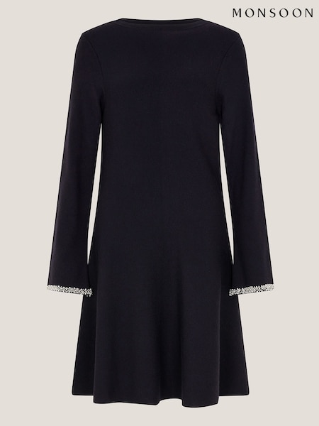 Monsoon Tate Embellished Long Sleeve Knit Mini Dress (G71033) | 127 €