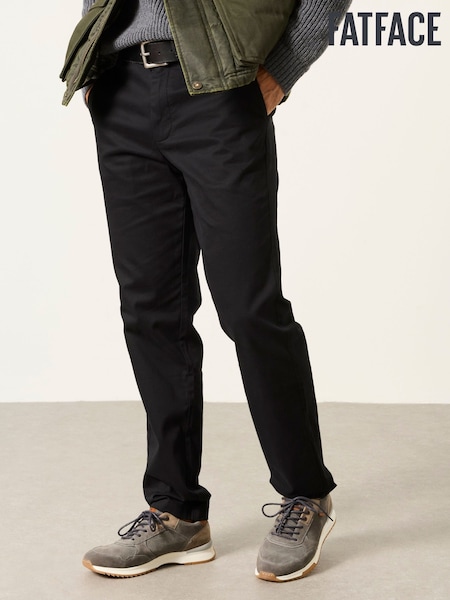 Schwarz - Regular Fatface Tailored Fit Smart Chino Trousers
