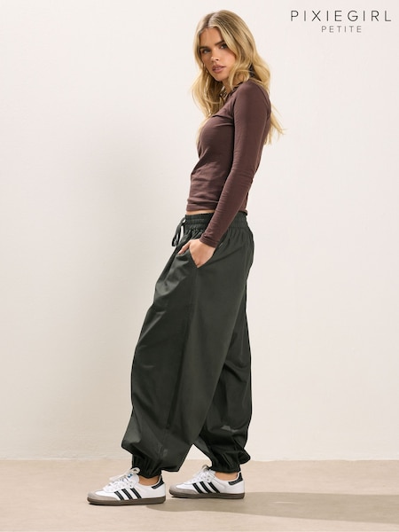 PixieGirl Petite Green Poplin Cuffed Balloon Joggers (G71290) | ¥ 6,100