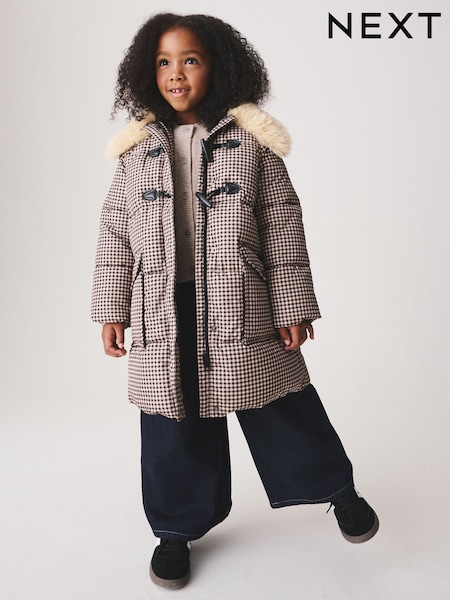 Neutral Check - Padded Duffle Coat (3-16yrs)