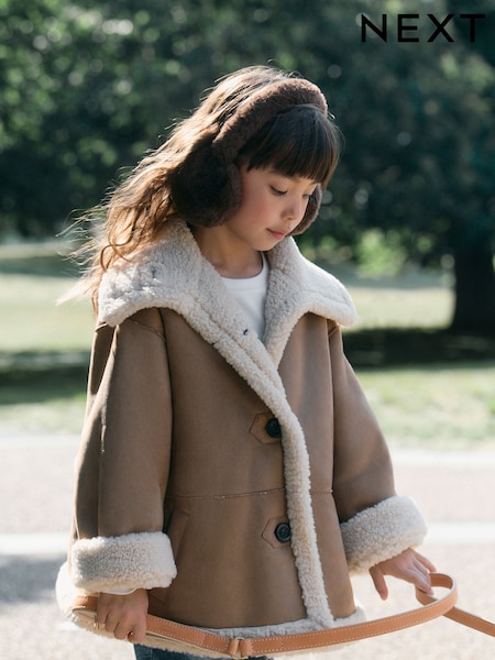 Neutral - Faux Shearling Coat (3-16yrs)