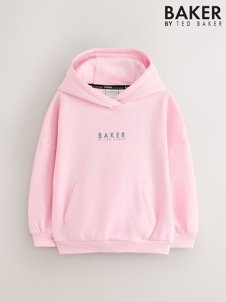 Ροζ - Baker By Ted Baker Oversized Graphic Hoodie