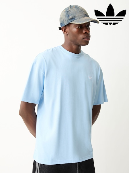 Light Blue - Regular Adidas Originals Trefoil Essentials Loose T-shirt