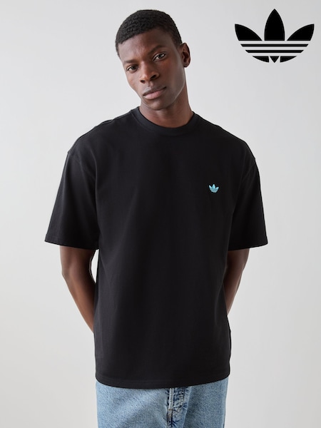 Black - Regular Adidas Originals Trefoil Essentials Loose T-shirt
