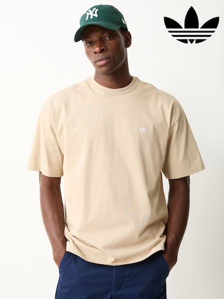 Beige - Regular Adidas Originals Trefoil Essentials Loose T-shirt