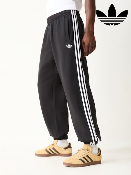 Black - Regular Adidas Originals Adicolor 3 Stripes Cuffed Sweatpants